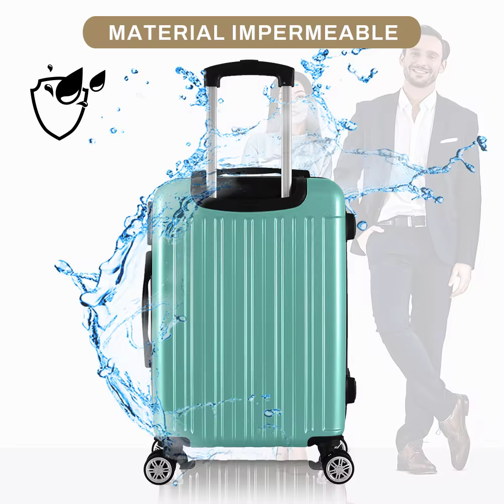 20-Inch Hard-Shell Carry-On Luggage, Carry-On Suitcase With 4 Wheels And Built-In Lock, Variety Of Colors - Mint Green - View 3