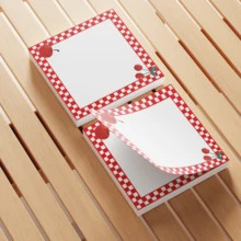 4包樱桃图案便签纸，3x3英寸，每包50张，樱桃图案，背面带粘胶，适用于学校、办公室、家庭、学生、教师，可作为礼物赠送。