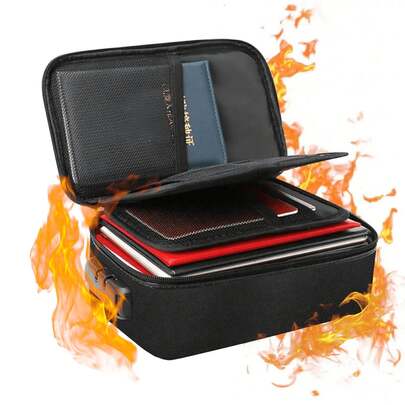 Bolsa de mano para pasaporte e identificación para regresar a la escuela: bolsa de almacenamiento ignífuga para pasaporte, tarjeta de identificación, efectivo, artículos pequeños, llaves, tarjetas bancarias y almacenamiento de viaje portátil.