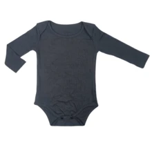 Kit 3Peças Body Manga Longa Bebê Menino e Meninas cores Sólidas Canelado Primavera Toque Leve - Multicolorido - Visão 9