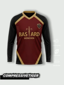 定制男士长袖蓝色锁子甲动漫慕尼黑足球球衣，动漫男女通用足球球衣，凯撒10号，ISAG 11 Cosplay T恤，动漫礼物（男女皆宜），万圣节、感恩节、圣诞节和新年礼物，黑色春季款 - 黑色 - 查看 3