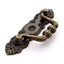 2 peças de puxadores decorativos para gavetas de móveis vintage, argolas de puxar com flores esculpidas