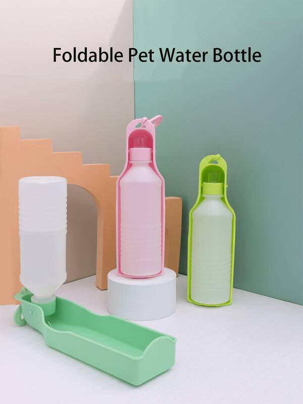 1/2Pcs 400ml Dog Water Bottles, Foldable Pet Drinking Bottle, Random Color Portable Dog Watering Rug For Outdoor