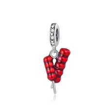 Silver Plated Charms Red Cupid's Arrow Red Love Red Love Twisted Flower Red Cherry Green Leaves Red Love ACE Card Red Strawberry Handwritten Bow Love Fruit Series Beads Charm Fit Original Bracelet Charm Beads Necklace Diy Female Jewelry
