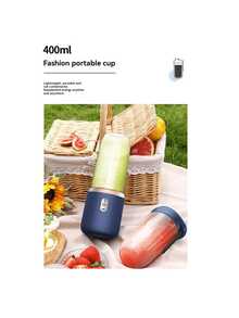 1 400ml Wireless Portable Electric Juicer, Juicer Cup, Shakesphere, TYPE-C Charging Mini Juicer (With 6 Leaves And Double Cups), Multi-Functional Juice Cup Blender, Suitable For Vegetables, Fruits, And Milkshakes, Used In Home Kitchens, Outdoor Team Building And Picnicking Juicers