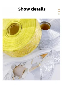 1 pieza (1 pieza = 1 m, la cantidad del pedido se basa en la longitud necesaria) Luces de cuerda de cinta tejida de doble capa navideña, cuerda hueca decorativa de cinta de malla, luces del árbol de Navidad