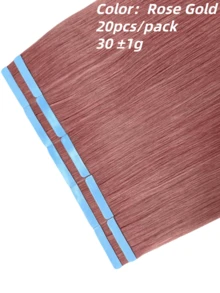 20片/包,30克真人发接发,隐形胶带式,直发,适合所有发质,长度10-24英寸 - SPink - 查看 4