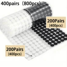 100/200/300/400pairs Self-Adhesive Nylon Hook And Loop Dots With Strong Adhesive Backing, Perfect For DIY Crafts, Classroom, Office, Home Use And Sewing Accessories, Available In Black And White - Multicolor - View 17