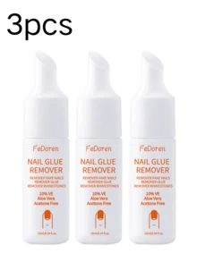 3PCS Special Nail Glue Remover For False Nails, Fast Dissolving Adhesive Remover, Easily Removes Crystal Nails, Press-On Nails And Rhinestones - Convenient Pry Cap, Vitamin E-Enriched Formula, Quick And Easy Application