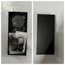 4pcs/Set Black Cross Chain Bracelet, Ring, Men's Business Formal Watch Jewelry Set, Ideal Gift (Only The Black Single Watch Will Be Delivered, The 3 Piecesaccessory Set Does Not Include The Watch)