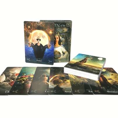 女王月亮神谕卡牌游戏，家庭聚会休闲娱乐棋盘游戏，适合 14 岁以上儿童，适用于圣诞节、情人节、万圣节、节日礼品卡等各种节日贺卡