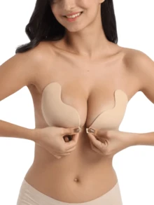 Skin Tone Black With Bonded Bra For Women, Reusable Push Up Bra, Invisible Backless Bra For All Seasons - Multicolor - View 26