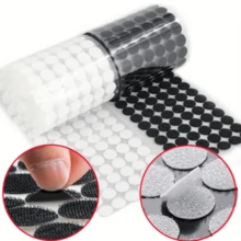 100/200/300/400pairs Self-Adhesive Nylon Hook And Loop Dots With Strong Adhesive Backing, Perfect For DIY Crafts, Classroom, Office, Home Use And Sewing Accessories, Available In Black And White - Multicolor - View 13