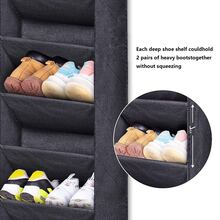 1PC Over The Door Storage Organizer With Pockets, 10 Mesh Side Pockets, About 40 Lbs Weight Capacity, Door Hanging Organizers And Storage For Bedroom, Bathroom, Nursery, Pantry, Dorm - Xám - Xem 4