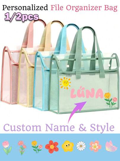 1 pieza Carpeta portátil transparente y resistente al agua de gran capacidad personalizada con bolsillo expandible para archivos, bolsillos adhesivos de PVC para documentos, bolsa organizadora multifuncional para papelería, útiles de oficina, adecuada para Acción de Gracias, Halloween, fiesta nupcial, aniversario, estudiantes graduados, vuelta al colegio, útiles escolares, multifuncional, ornamental, reutilizable, moderna, colorida, linda, vintage, de dibujos animados, kawaii, para trabajadores, clientes, estudiantes, para negocios/trabajo/oficina, para la escuela