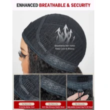 ZHENDEFA 3-In-1 Clip-On Straight Wig, Real Human Hair, Machine-Made, Drawstring Design, No Glue Needed, Beginner-Friendly - Black - View 8