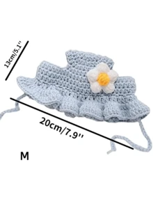 手工编织可爱有趣的宠物帽、帽子、头饰，适合猫、狗、兔子和角色扮演 - 彩色 - 查看 9