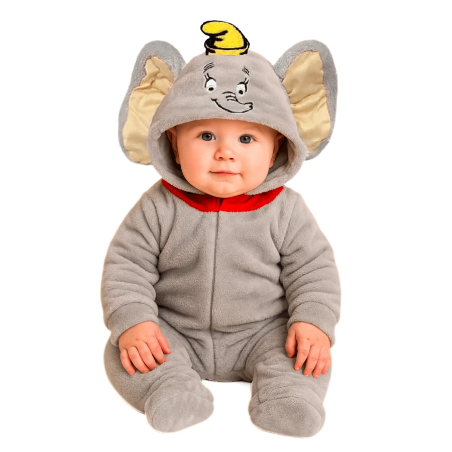 Mameluco para bebe con gorro bordado Disney - Gris Claro - Ver 1