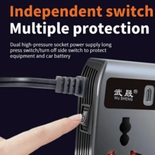 1pc Car Inverter - 4 USB Ports, 2 Type-C Ports, With Switch And Car Plug Converter - Suitable For Cars, SUVs, Trucks And Road Trips - Multicolor - View 4