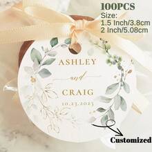 100PCS 1.5 Inch/2 Inch/2.5 Inch/3 Inch/3.5 Inch Custom Round Wedding Hang Tags With String,Circle Tags,Printed Wedding Favor Tags, Thank You For Celebrating With Us Tags - 2.5 Inches(100pcs) - View 5