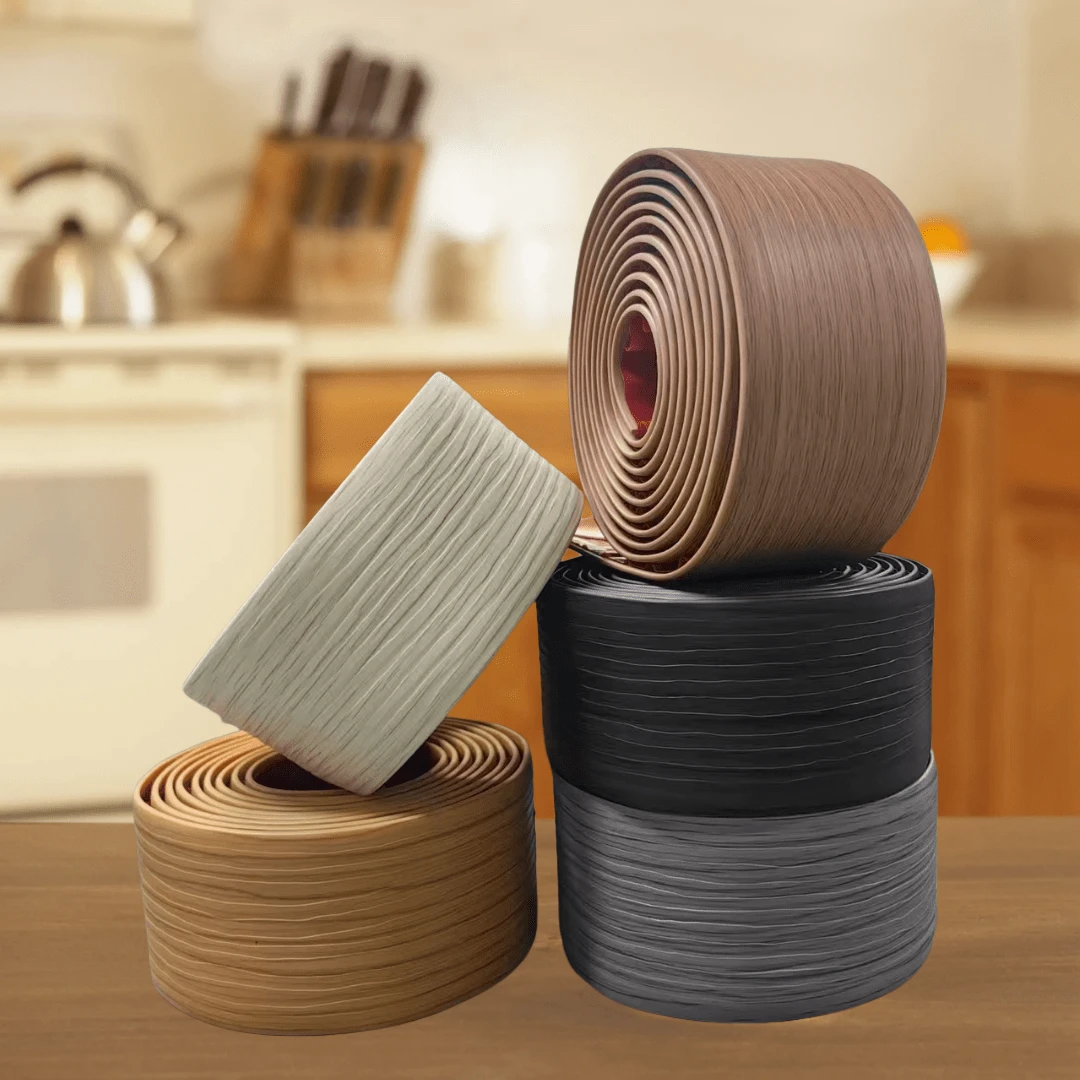 1 Stück 2m/78,74 Zoll Bodenübergangsleiste, selbstklebende Bodenabdeckungsstreifen, flache Laminat-Trennleisten, selbstklebende Bodenübergangsleiste, flache Laminat-Trennleiste zum Verbinden von Lücken, Teppichschwelle, Fliesen, Laminat- und Fliesenbodenteiler, Teppichschwelle, elegantes Holzmaserungsdesign - Verschiedenfarbig - Übersicht 1