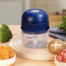 USB Rechargeable 250ml Electric Mini Garlic Chopper - Stainless Steel Blade, Circular ABS Cup, Safety Switch, 3600 RPM - Used For Grinding Ginger, Vegetables And Meat