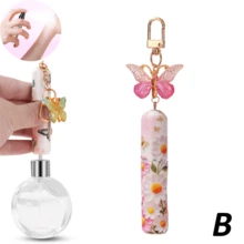 1 chai nước hoa cổ điển thanh lịch với mặt dây chuyền hình bướm 3D - Chai xịt có thể nạp lại, nắp vàng, họa tiết hoa mềm mại - Chai nước hoa, tinh dầu hoặc phụ kiện túi xách di động - Hộp đựng nước hoa cá nhân, chai nước hoa trang trí với cửa sổ hiển thị chất lỏng trong suốt - Nhiều màu - Xem 11
