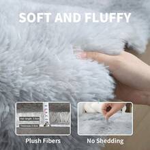 1pc Soft Runner Rugs For Bedroom Plush Fluffy Rug Lightweight, Long-Pile Shag Furry Throw Area Rug Long Carpet For Girls Room Home Hallways Decorative - 彩色 - 查看 4