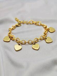 Customized Name Heart Bracelet, Heart Quantity Optional