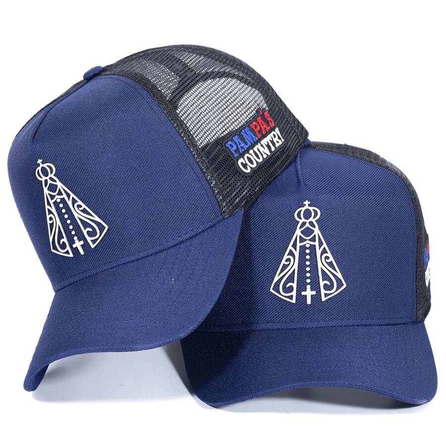Pampas Country Men's Women's Trucker Hat White Our Lady Of Aparecida Country Launch - Màu xanh lam - Xem 1