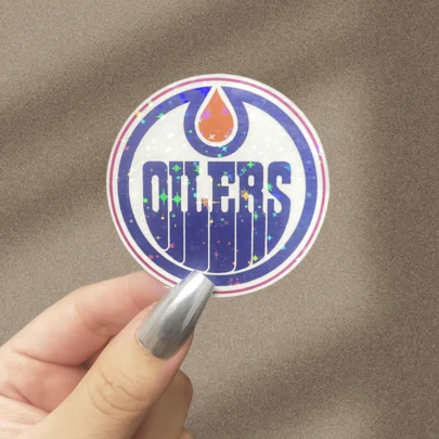Edmonton Oilers Hockey Bump Sticker - Vibrant Dutch Windmill & Tulip Design, Reusable Vinyl Decal For Home, Office, Or Party Decor, Metal, Glass, Wood, Plastic, Ceramic, Ceramic Decal Vibrant Flower Design Durable Decal Stickers Scrapbook Supplies Funny Stickers Laptop Stickers Kindle Phone Stickers