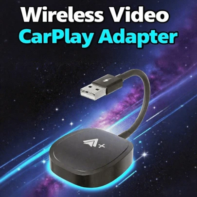Adaptador inalámbrico CarPlay: Convierte CarPlay con cable a inalámbrico, con reproducción de video, conexión rápida y Bluetooth 5.0. Compatible con vehículos con CarPlay con cable e iOS 10 y versiones posteriores: conectividad confiable y durabilidad.