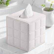 Cubierta de caja de pañuelos cuadrada - Soporte de caja de pañuelos cúbico de moda con base magnética, caja de pañuelos decorativa de PU adecuada para tocador, mesita de noche, escritorio, encimera de cocina, oficina en casa, automóvil, decoración de caja de almacenamiento, regalo festivo - Multicolor - Ver 14