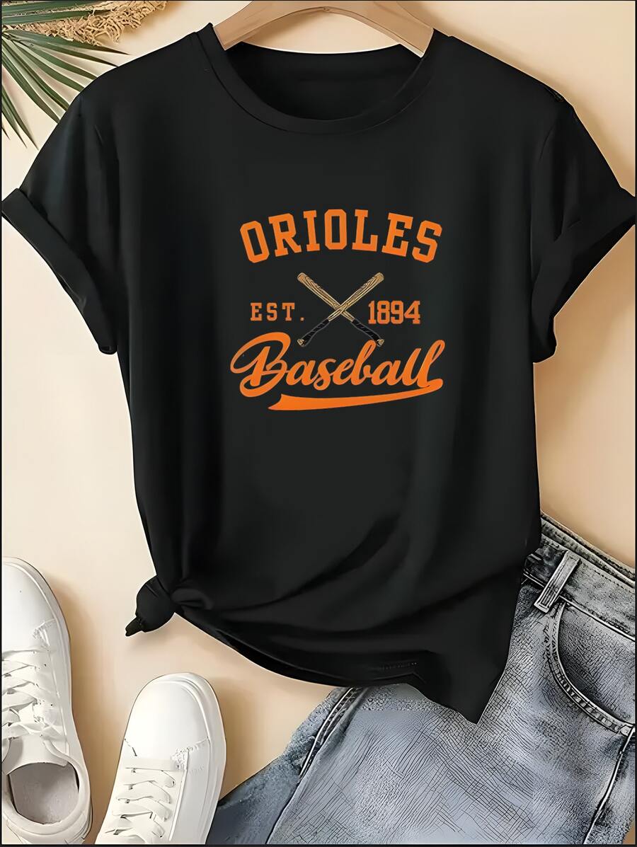 Vintage Baltimore Orioles Uni Tee, Baseball Fan Gift, Retro Sports Shirt, O's Baseball Apparel, Men's Women's Baseball Top - 黑色 - 查看 1