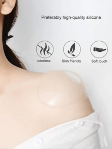 3 Pairs Anti Slip Large Shoulder Pads For Women Clothing, Reusable Soft Silicone Shoulder Pads (3 Pairs Transparent)