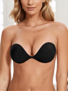 Skin Tone Black With Bonded Bra For Women, Reusable Push Up Bra, Invisible Backless Bra For All Seasons - Multicolor - View 29