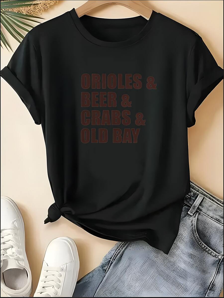 Orioles Beer Crabs Old Bay T-Shirt, Maryland Shirt, Baltimore Tee, Maryland Gift For Men And Women, Baltimore Orioles Apparel, Baseball Gift - 黑色 - 查看 1