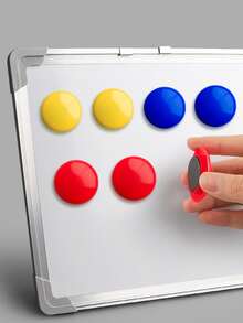 12/28/56 Stück runde magnetische Knöpfe mit Plastikabdeckung, Kühlschrankmagnet, geeignet für Schule, Büro, Zuhause - Verschiedenfarbig - Übersicht 3