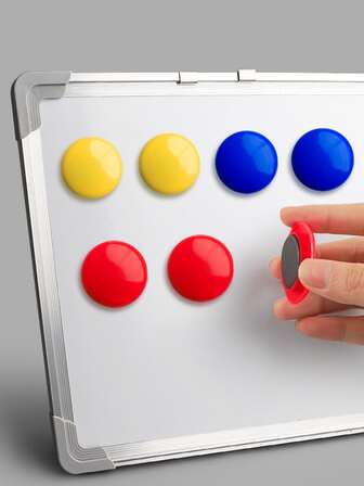 12/28/56个圆形塑料包覆磁性纽扣，冰箱白板磁铁，适用于学校、办公室、家庭