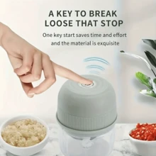 USB Rechargeable 250ml Electric Mini Garlic Chopper - Stainless Steel Blade, Circular ABS Cup, Safety Switch, 3600 RPM - Used For Grinding Ginger, Vegetables And Meat