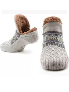 1 Pair Thick Warm Indoor Non,Slip Floor Socks, Unisex Winter Thermal Socks, Cozy Socks