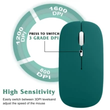 无线蓝牙键盘鼠标套装，超薄便携紧凑型无线键盘鼠标套装，兼容安卓、Windows平板电脑、智能手机、iPad Pro、iPad Air、iPad Mini、iPadOS/iOS 13及以上版本（深绿色） - 深綠色 - 查看 5