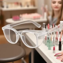 1个指甲油卸妆防尘眼镜，防尘防污染，平光镜片，透明指甲保护工具，美甲用品，美甲工具，美甲艺术工具，返校季，美甲，美甲工具（适用于指甲贴纸） - 彩色 - 查看 3