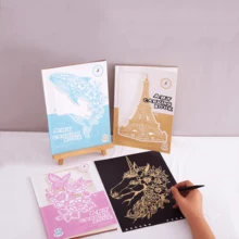 1 قطعة ألبوم نحت أوريغامي ورقي مجوف، فن قص الورق اليدوي DIY، نحت الرسم، فن قص الورق، هدية عيد ميلاد وأعياد