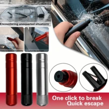 1Pc Car Safety Escape Hammer Car Emergency Underwater Window Breaker Car Dual-Use Scissors Safety Belt Escape Safety Hammer Car Interior Window Break Quick Escape Tool Random LOGO Pattern On The Bottom
