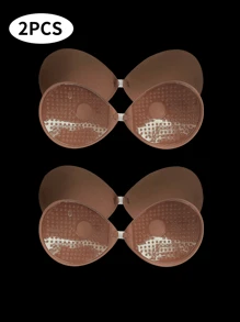 2/1 对聚拢粘性胸罩，可重复使用无肩带前扣隐形乳贴，女士内衣和内衣配饰 - 彩色 - 查看 35