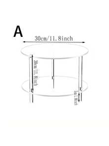 1pc Acrylic Round/Square Table, Double-Layer Round Edge Desk, Lightweight And Disassemblable, Suitable For Living Room, Office Reception, Apartment, Outdoor Party