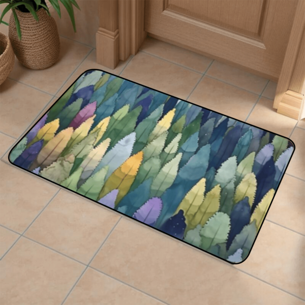 1 pièce Tapis de porte avec motif abstrait de forêt à l'aquarelle captivant - Tapis de chambre à coucher, tapis d'entrée, convient pour la décoration de la maison, le tapis d'entrée de camping-car, les accessoires de la pièce, le salon, le bureau, le chevet, le canapé, le balcon