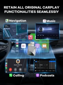 REMAX 无线 CarPlay 适配器；轻松将有线 CarPlay 升级为无线 CarPlay；即时连接；自动重连；超迷你 CarPlay 适配器，兼容 iPhone；适用于内置 CarPlay 的汽车；超迷你尺寸汽车配件；超级实用的汽车用品 - 均碼 - 查看 4