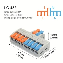 10 件/4 件迷你快速接线连接器，杠杆螺母连接器快速接线连接器 2 进 4 出/2 进 6 出/3 进 9 出推入式接线端子，多种规格可供选择